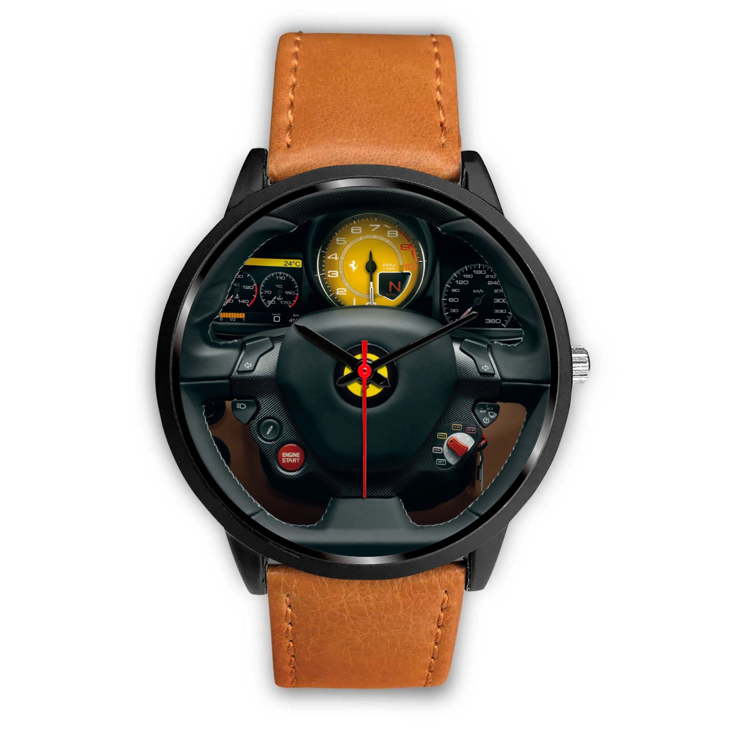 F7 BROWN STEERING WHEEL WATCH